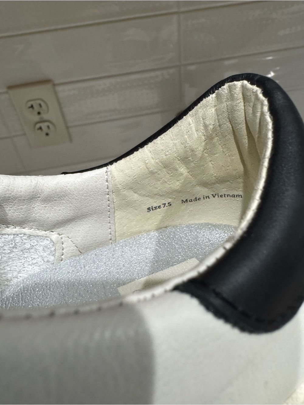 DV by Dolce Vita Zina Cream Leather Sneakers with Black Accents and Gum Sole - Picture 7 of 8